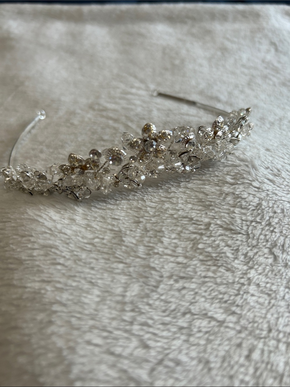 Silver and Crystal Floral Bridal Tiara
